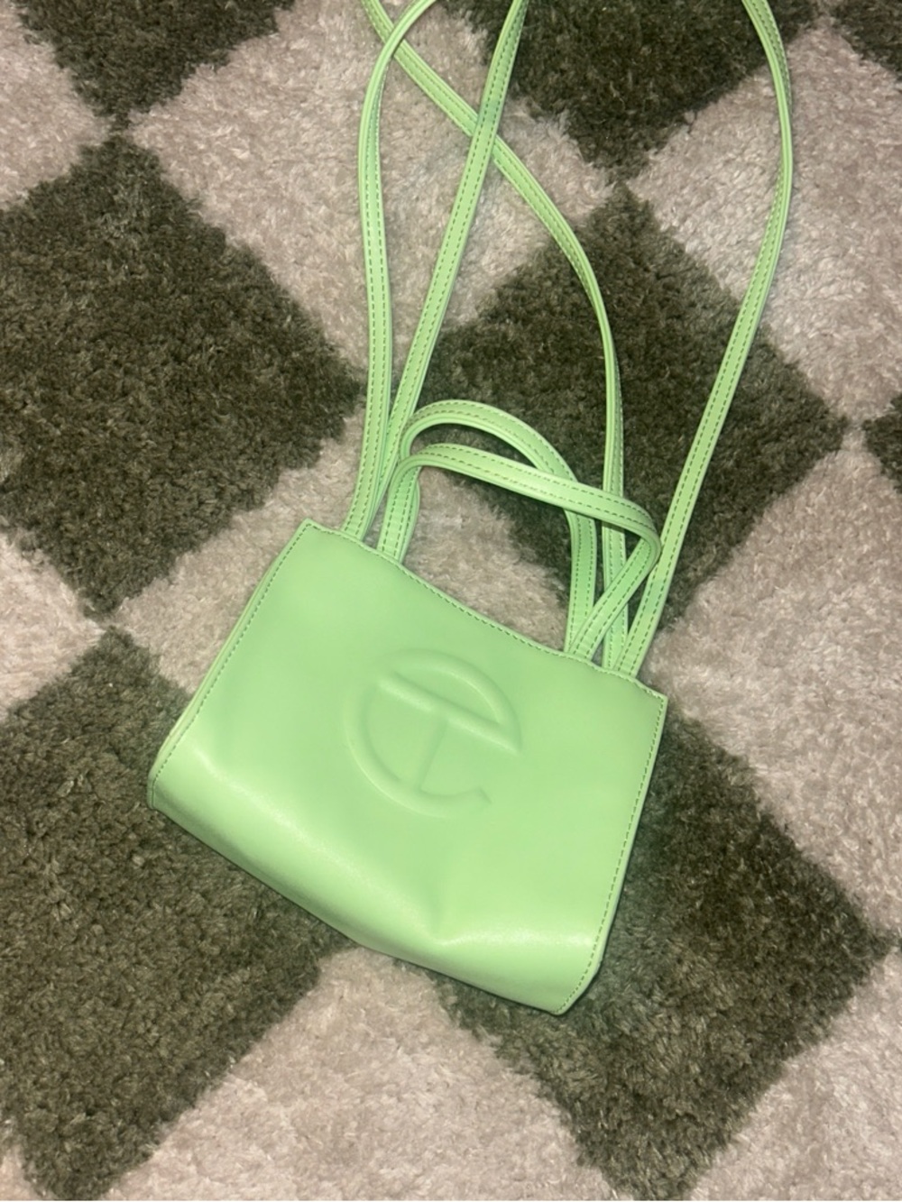 Telfar Mint Green Small Leather Crossbody Bag